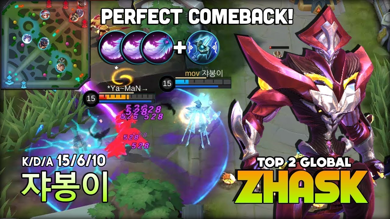 From Feeder to Comeback?! 4k Zhask Match is Real! 쟈봉이 Top 2 Global Zhask ~ MLBB