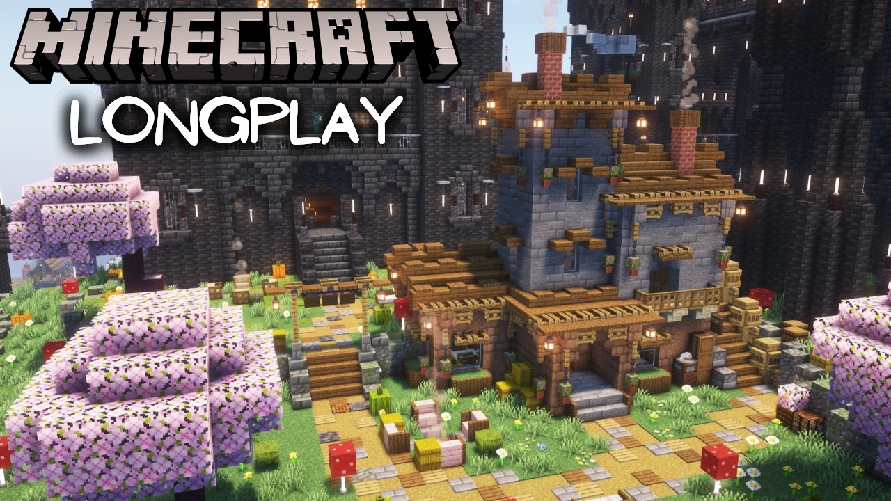 Minecraft Relaxing Longplay - Building a Castle Cottage (No Commentary)