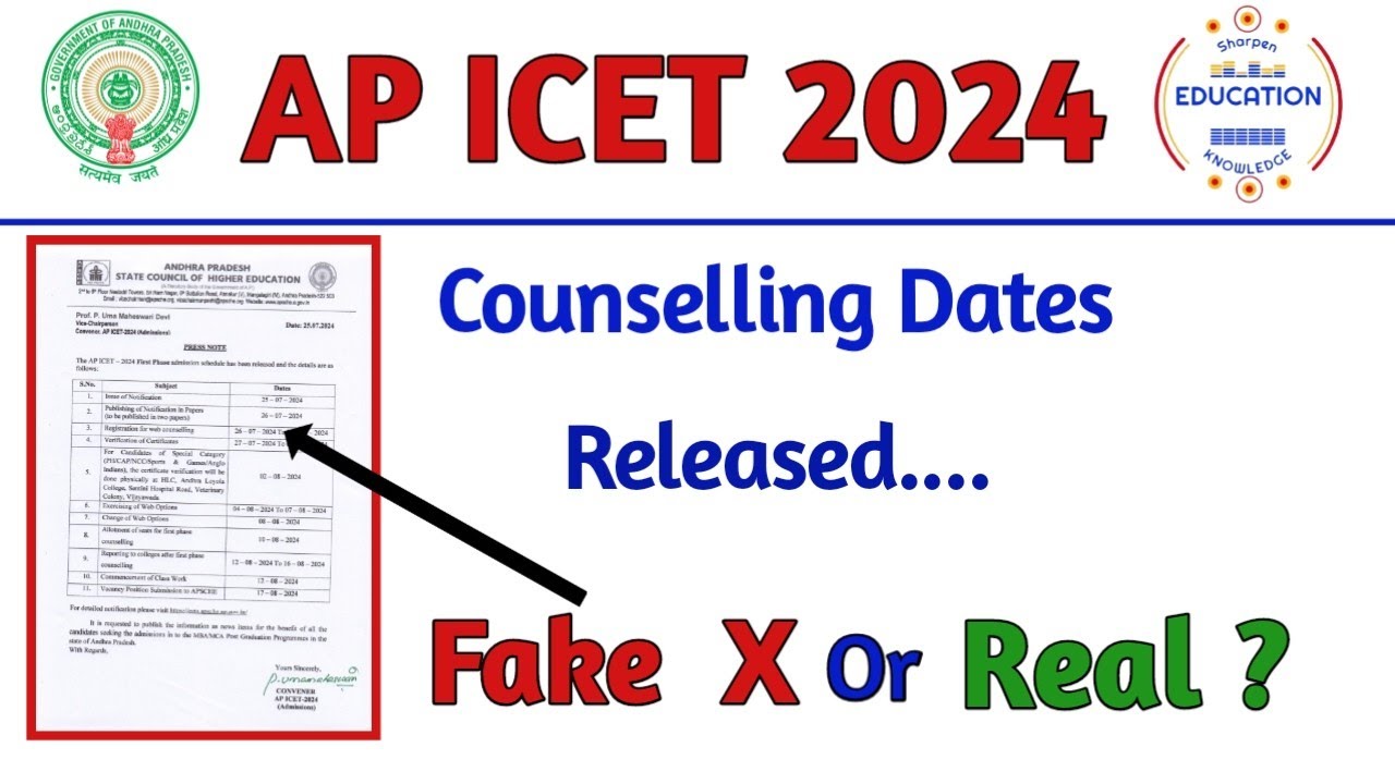 AP ICET 2024 Counselling Dates Released Official Press Note