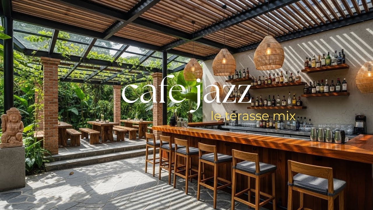 OUTDOOR JAZZ CAFE MUSIC | COZY GARDEN BREAKFAST TIME ☀️☕ | CALM & POSITIVE 🎶