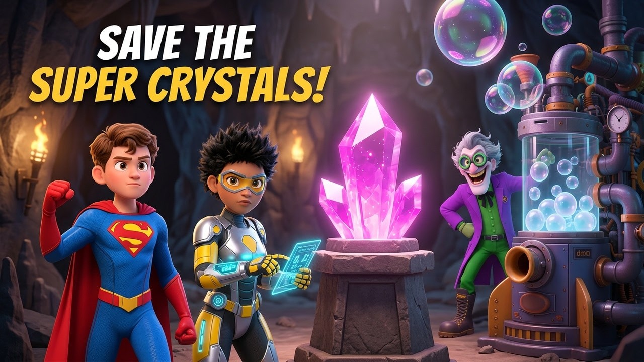 The Missing Super Crystals! | Superhero Adventure for Kids | Fun Story & Pretend Play