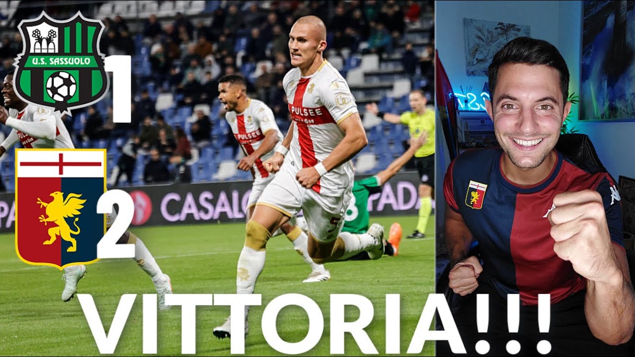 SASSUOLO GENOA 1-2 REACTION GOL OSTIGARD AL 93' !! PRIMA VITTORIA DEL GENOA!!