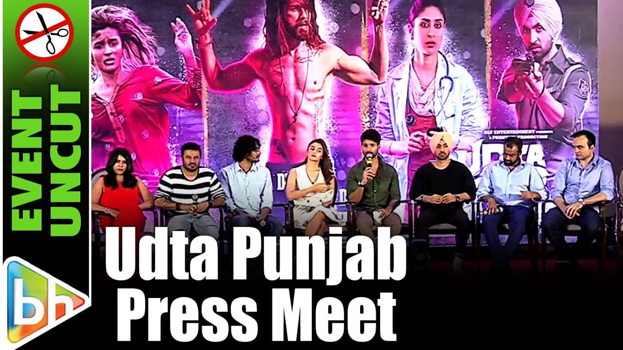 Udta Punjab Press Conference | Shahid Kapoor | Alia Bhatt | Diljit | Anurag Kashyap | Event Uncut