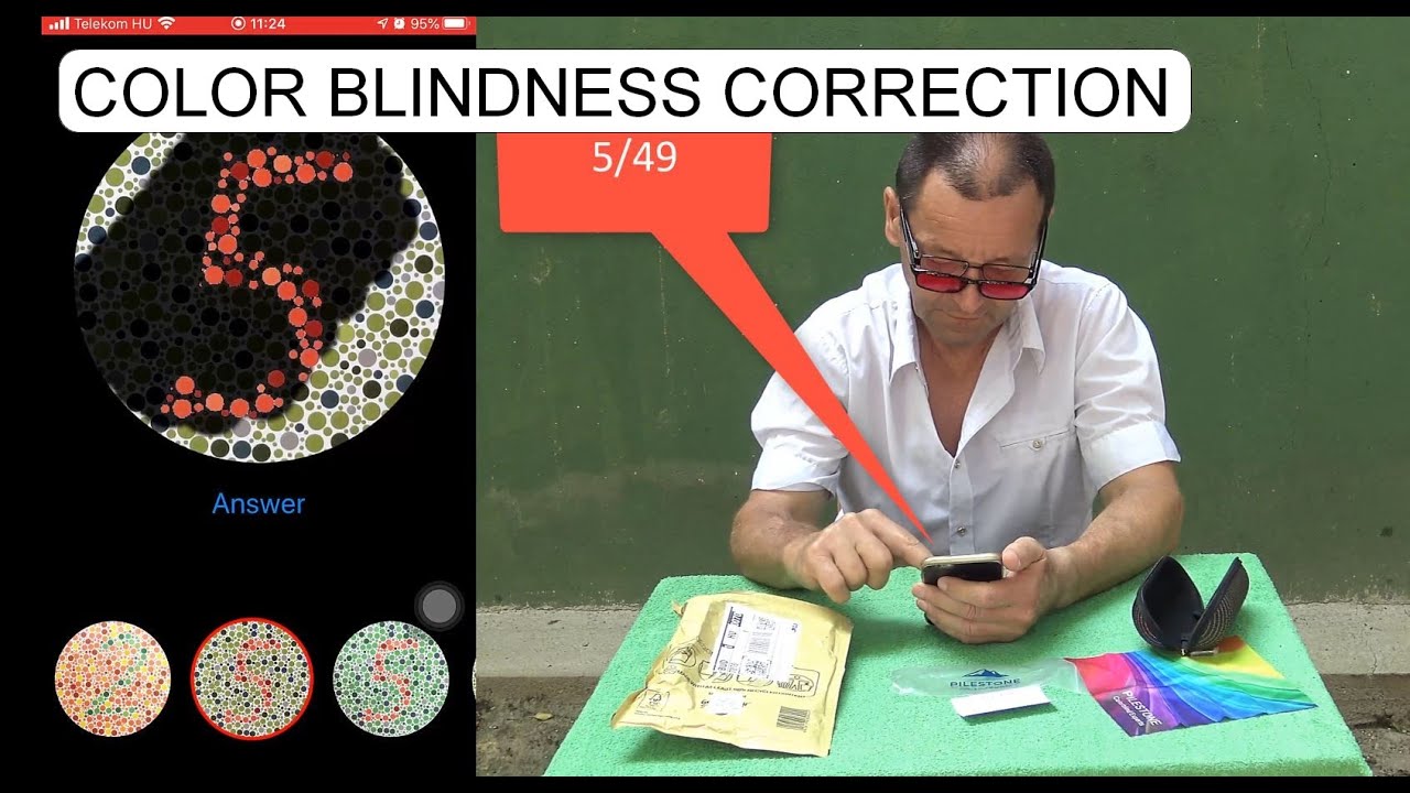 SZ&Iacute;NL&Aacute;T&Aacute;ST JAV&Iacute;T&Oacute; SZEM&Uuml;VEG TESZT COLOR BLINDNESS CORRECTION GLASSES - PILESTONE GM-2