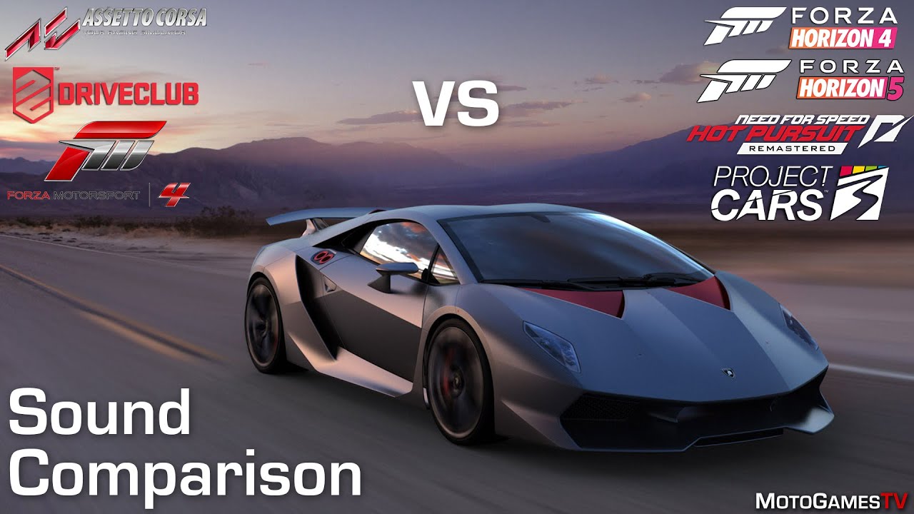 Lamborghini Sesto Elemento Sound Comparison in 7 Racing Games