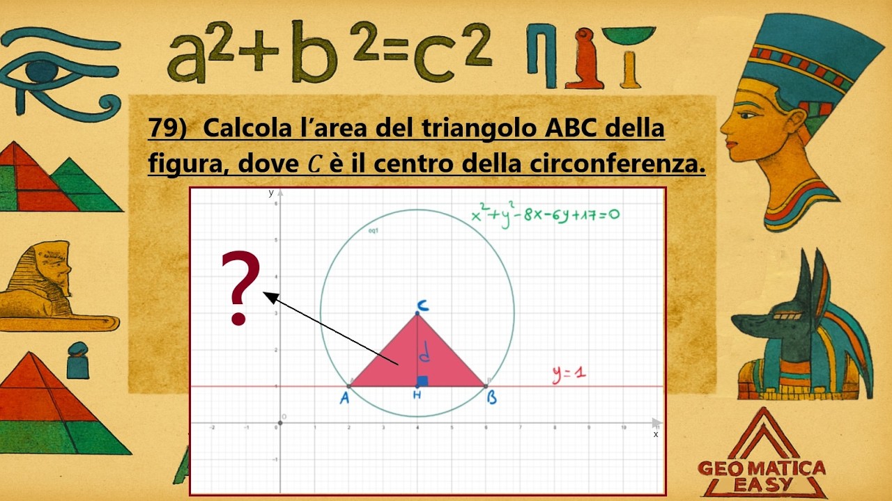 ESERCIZIO 79: Calcolare l'AREA del TRIANGOLO tra Circonferenza e Retta! 📐🔺⭕