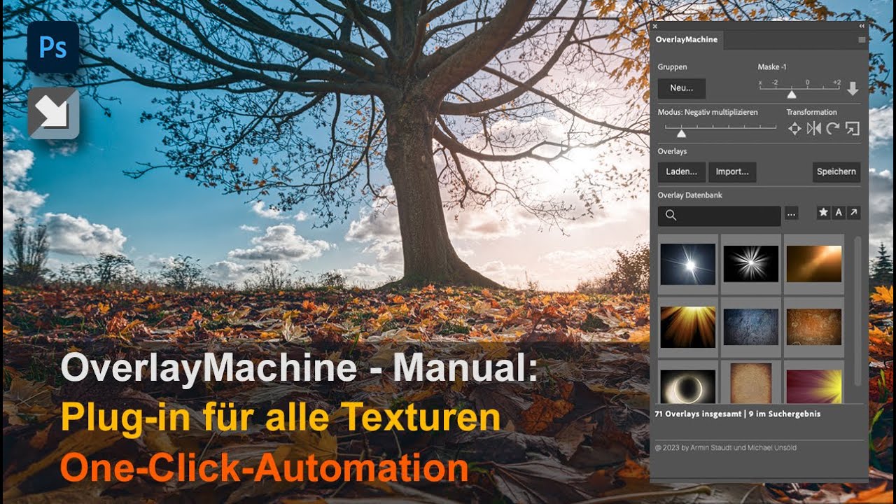OverlayMachine - Manual: Photoshop Plug-in für alle Texturen - OneClickAutomation