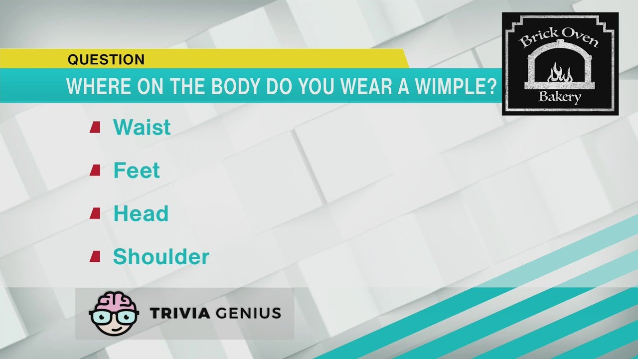 Trivia Treat: Where on the body do you wear a wimple?