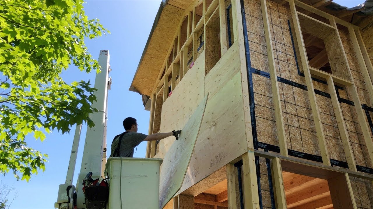 Outside Sheathing Double Wall Construction Timelapse - Part 3