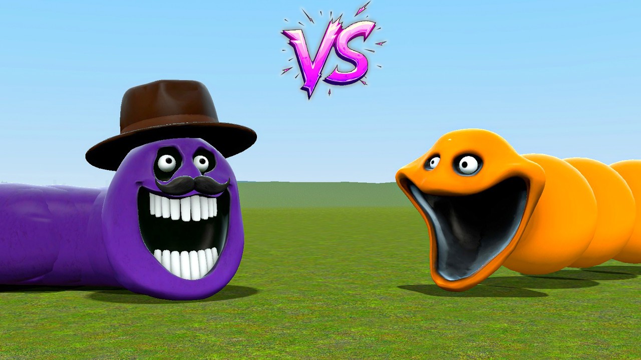 HUNGRY SNAKE DADDY WORM VS ORANGE HUNGRY WORM?! | GARRY’S MOD