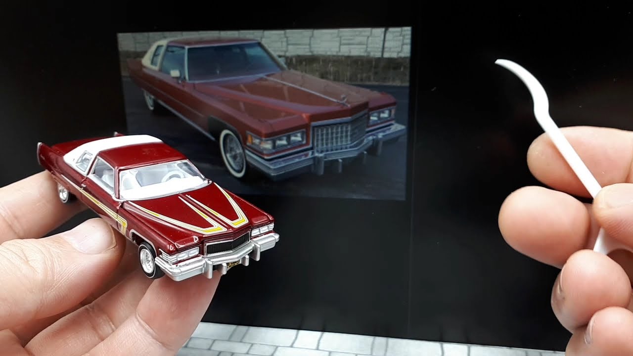 1/64 Cadillac Coupe De Ville 1976 Lowrider by Auto World , diecast car model review