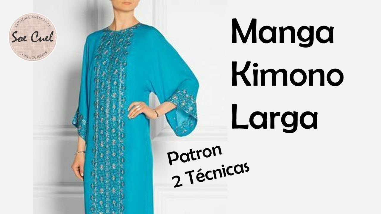 Manga Kimono Larga - Patron Paso a Paso.
