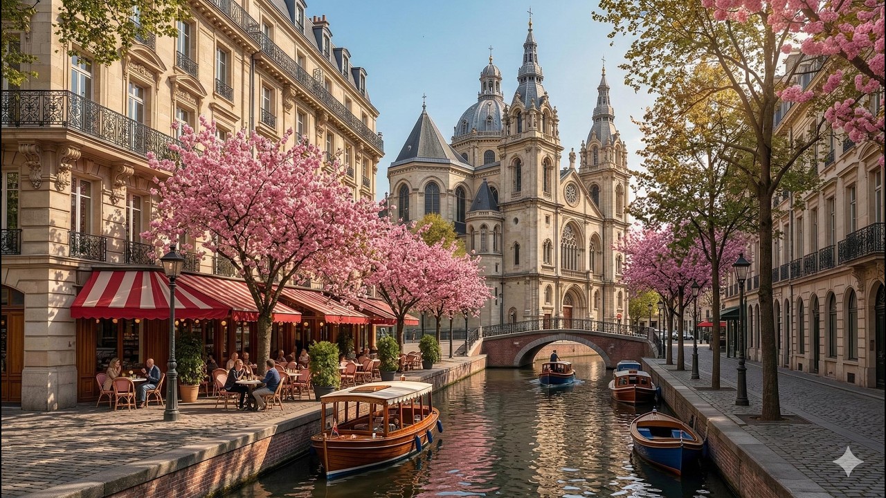 Morning in Paris: Relaxing Jazz & Spring Ambience 🌸