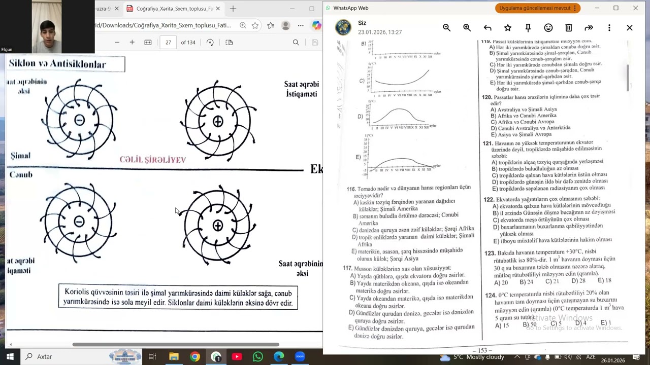 DİM Test Toplusu-2025. Havanın elementləri, Atmosfer hadisələri (100-138)