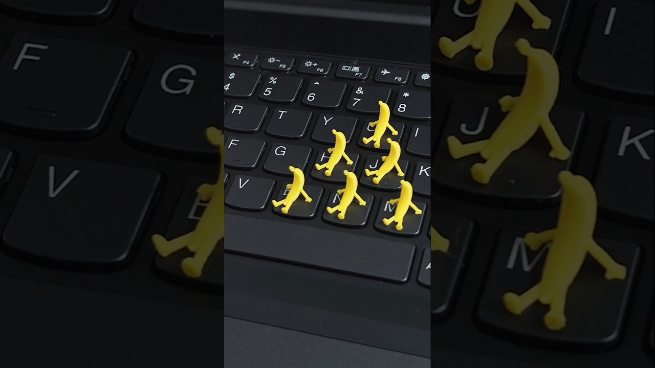 Tiny 3D-printed Banana Man Figurine.
