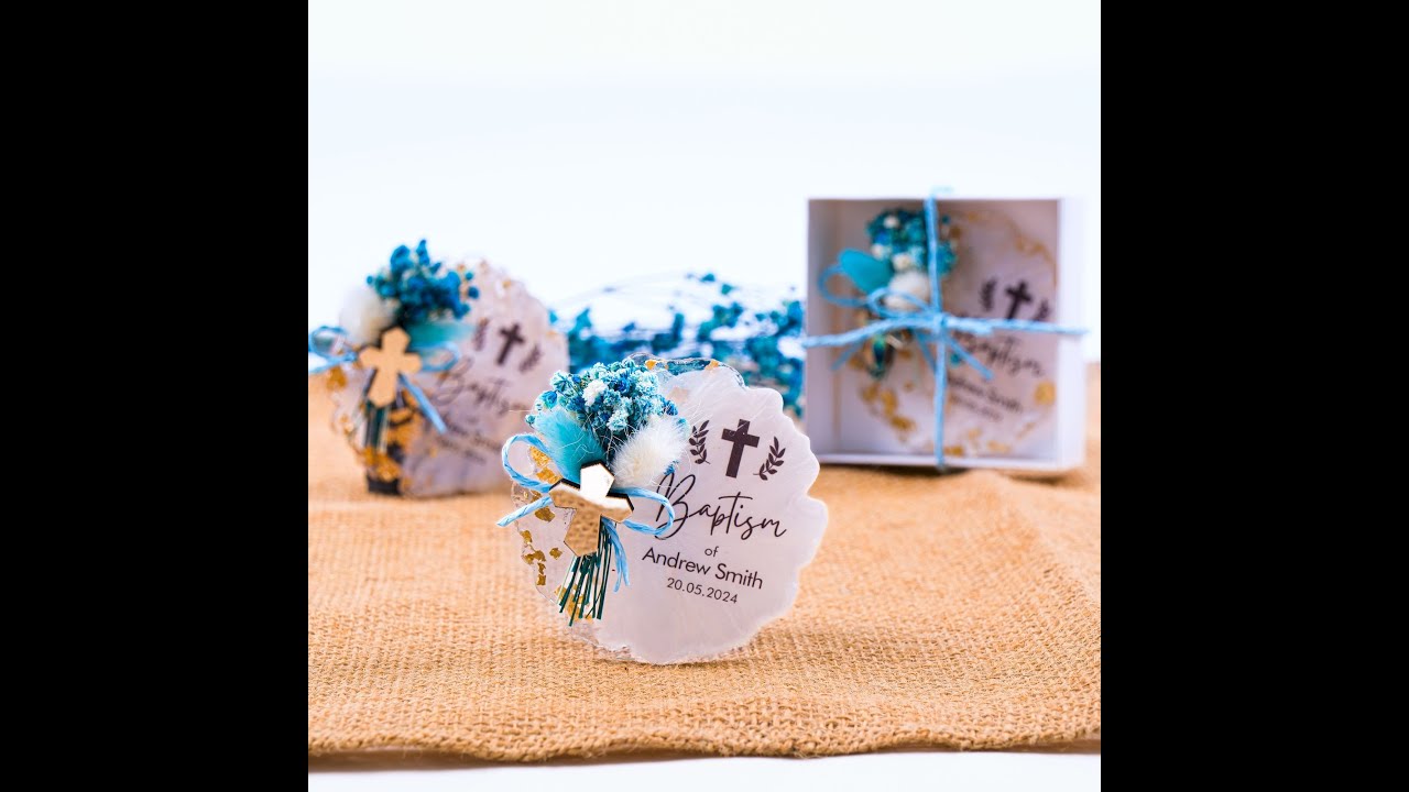 Personalized Baptism Fridge Magnet, First Communion, Quinceañera, Sweet 16, Confirmation Favors