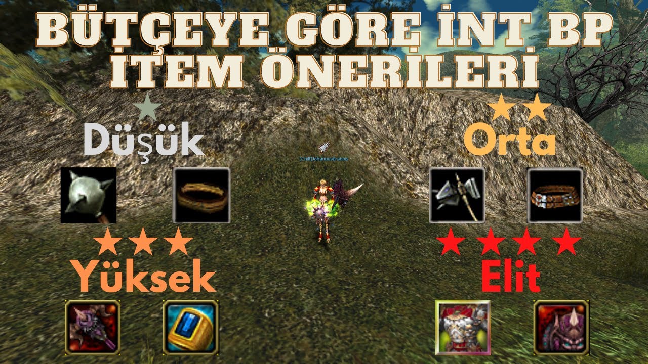 Bütçeye Göre İNT BP İtem Önerileri | Düşük-Orta-Yüksek-Elit