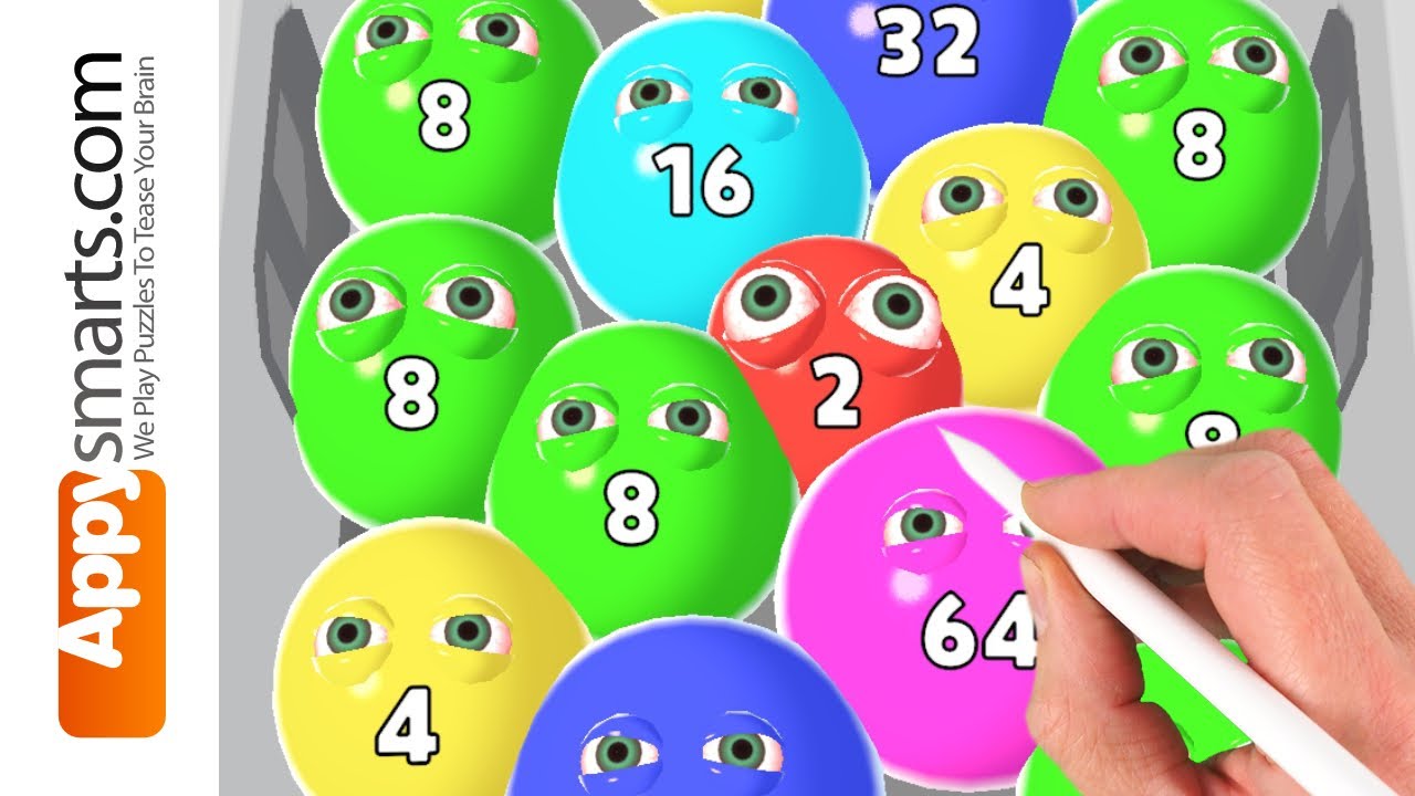 Squeeze The Blobs - Into The Crowd 2048 - Puzzle Game Walkthrough