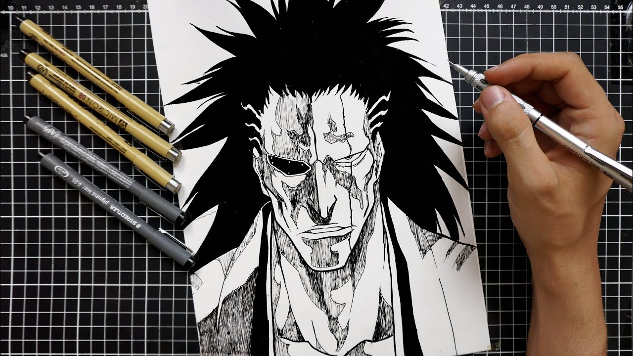 How to Draw Zaraki Kenpachi | Manga Bleach | Easy Tutorial Drawing