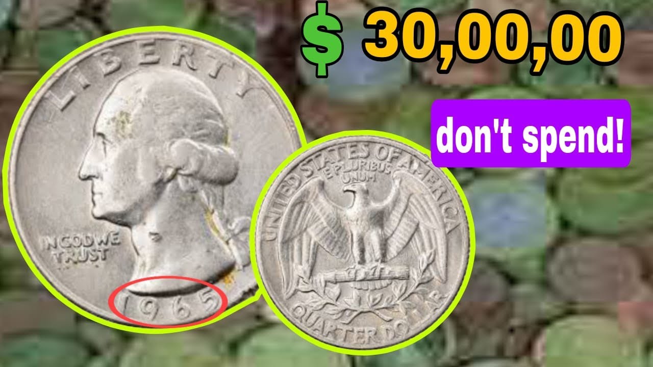 Washington quarter dollar coin 1965 
