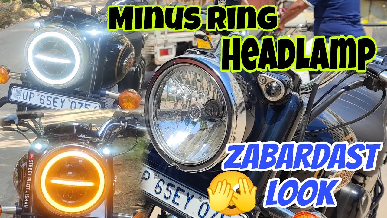 Bullet 350 Headlamp Upgrade | Bullet 350 Minus Ring LED 🔥 Full Headlight Upgrade & First Impression