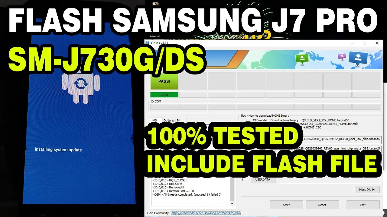 FLASH SAMSUNG GALAXY J7  PRO 32 GB SM-J730G/DS - TESTED 2022