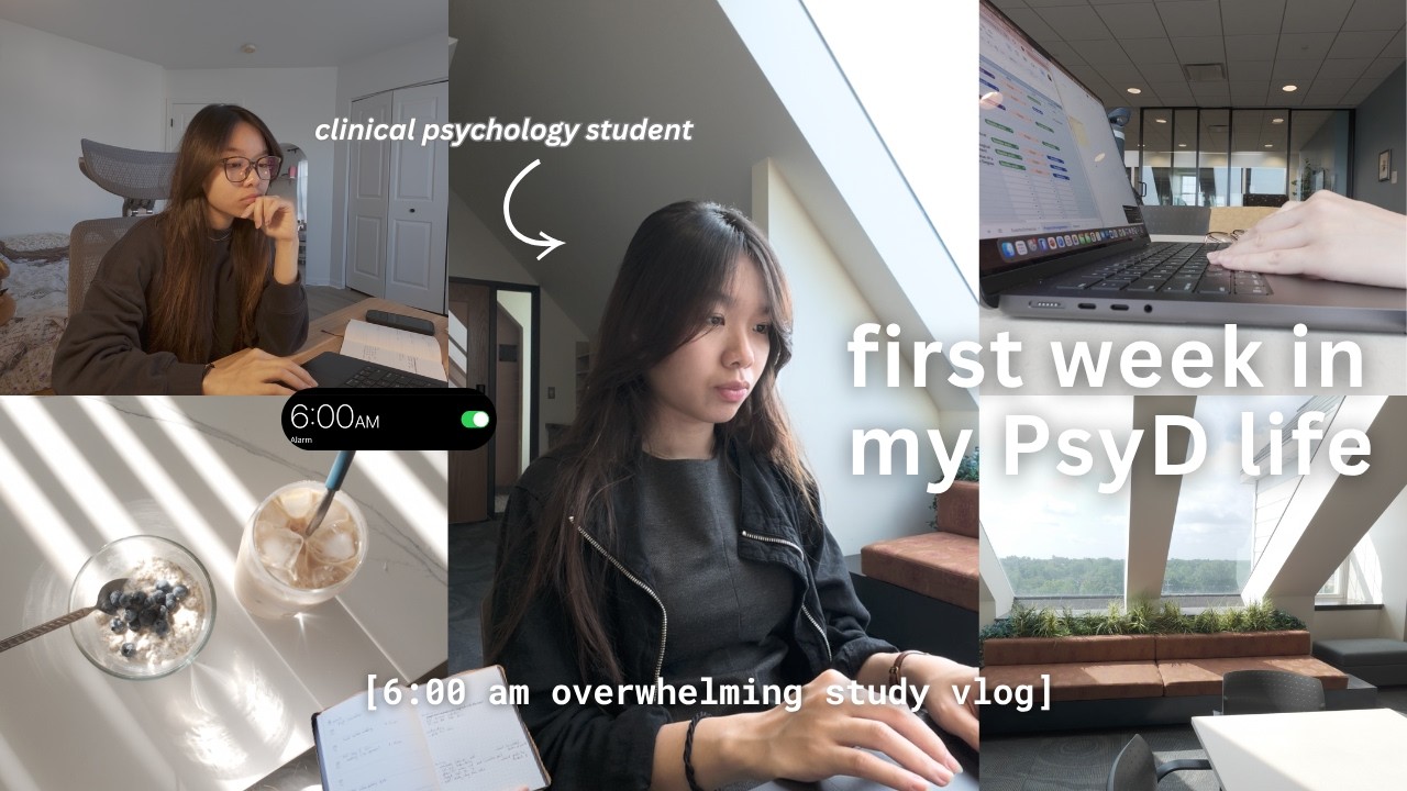 Влог об учебе: возвращение в школу в 6 утра☕😭 | неделя из жизни PsyD, две работы и плотное распис...
