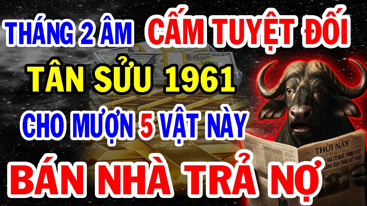 Tháng 2 Âm Động Tài Vận: Tân Sửu 1961 Cấm Tuyệt Đối Đừng Cho Mượn 5 Thứ Này Kẻo Hao Tài Mất Lộc.