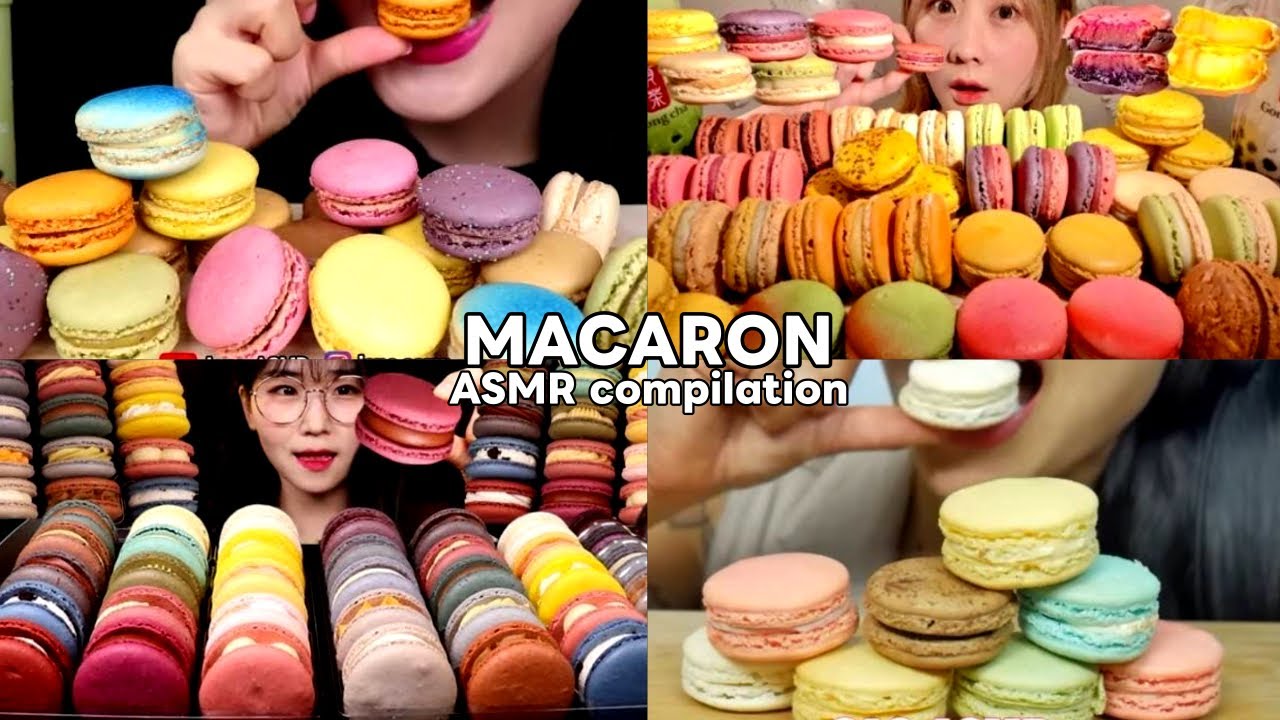 🇫🇷MACARON｜ASMR mukbang eating compilation*only bites*