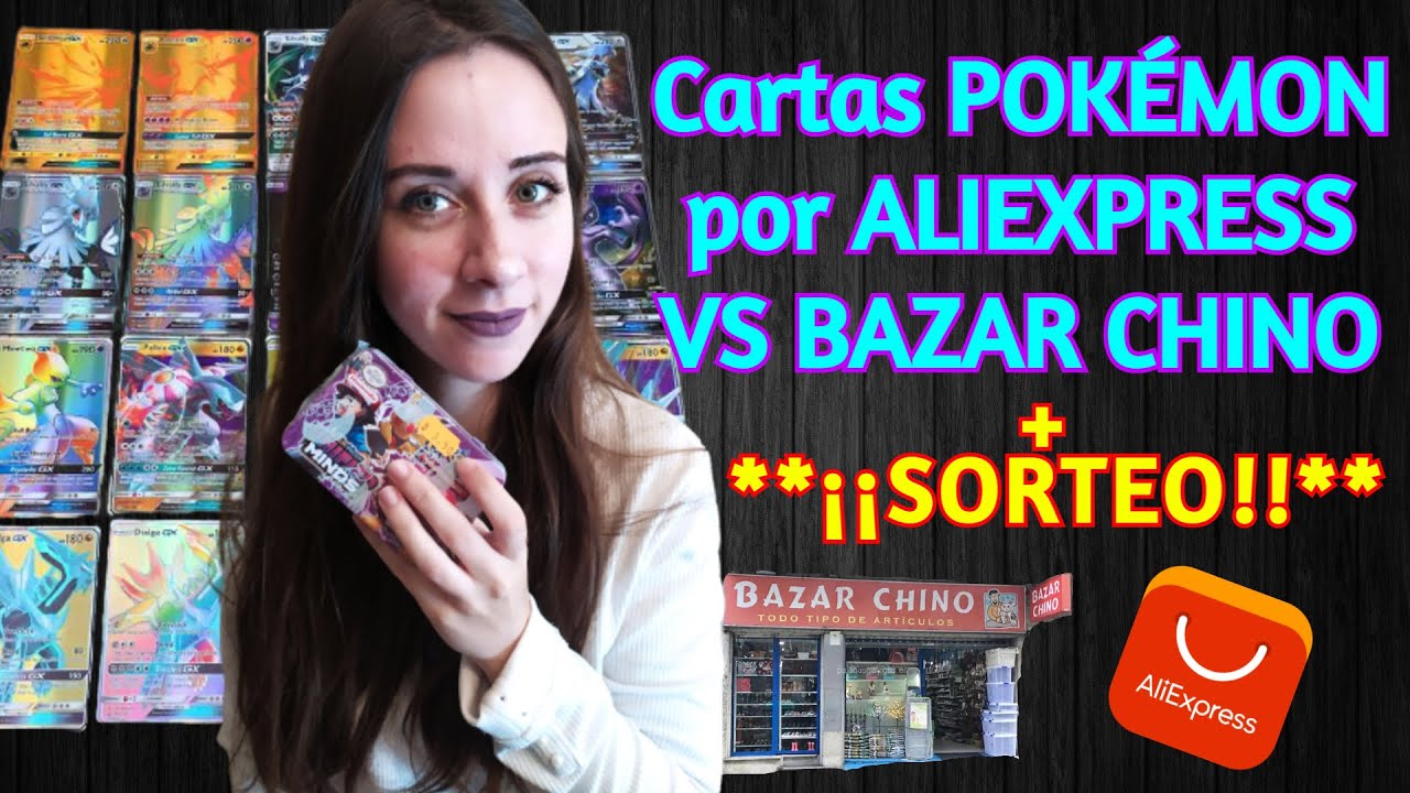 ¿Comprar cartas POKEMON en ALIEXPRESS⭕ o en un BAZAR CHINO❌? 💥💥🎁SORTEOOOO🎁💥💥