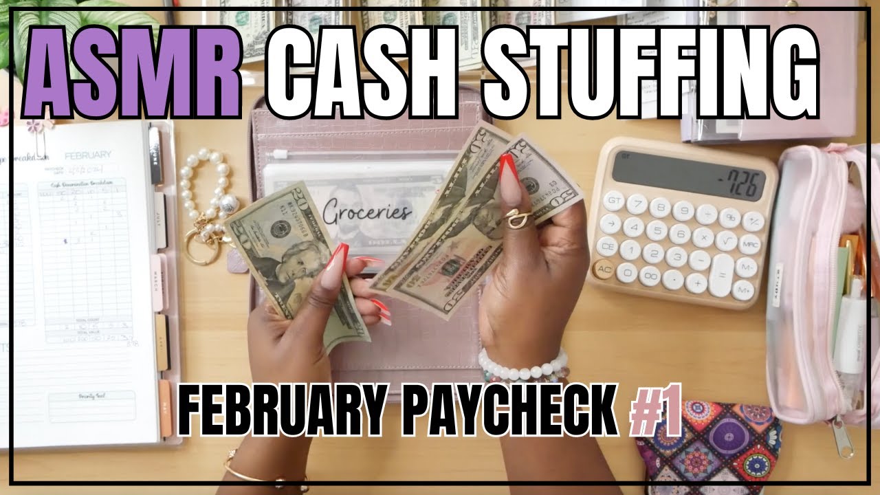 ASMR CASH ENVELOPE STUFFING | NO TALKING | BUDGET TREASURES
