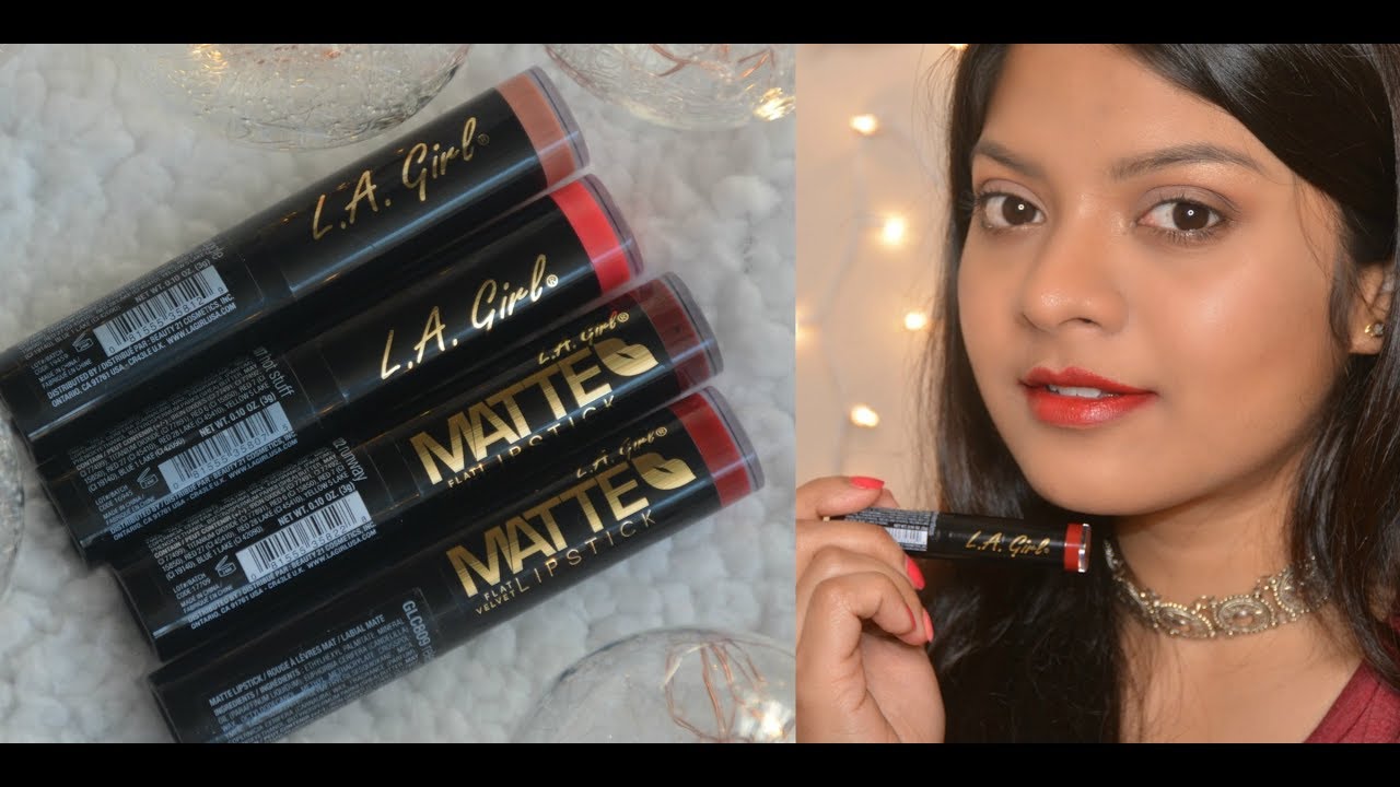 L.A Girl Matte Velvet Lipstick Review+Lip Swatches || Tested On Indian Skintone || Namrata Palit