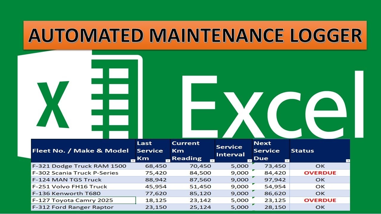 How to track the Next Service Due & PM Status | Automated Maintenance Logger