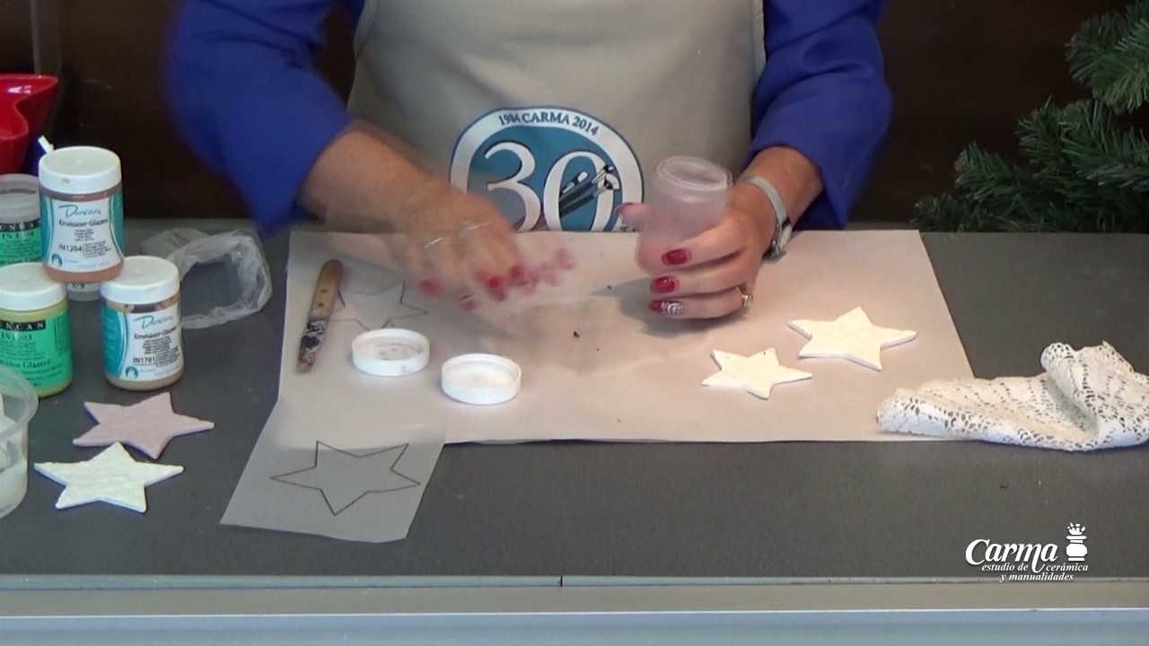 CERÁMICA -  MODELADO Y APLICACIÓN DE VIDRIADOS - Estrellas de navidad para el árbol