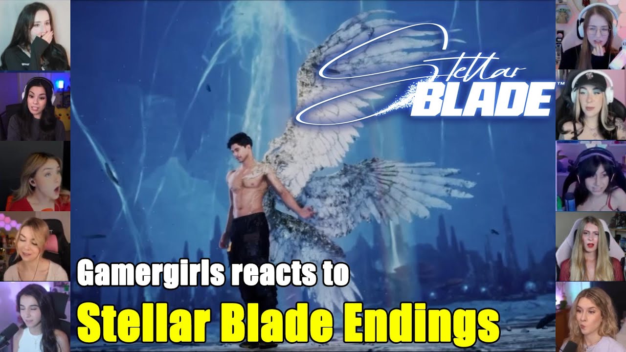 10 GamerGirls reactions to Stellar Blade's all Endings Mashup 