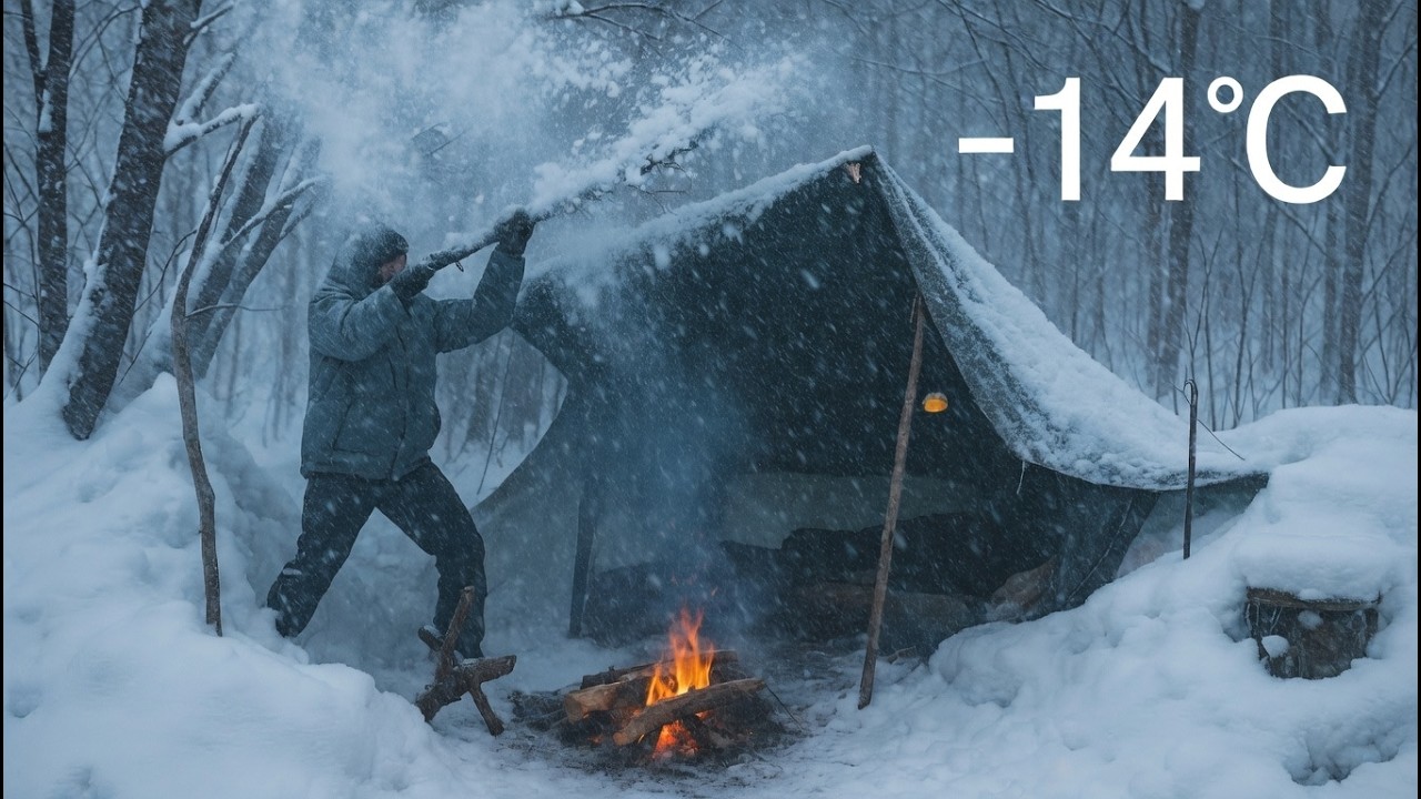 Alone in a -14°C Blizzard – Extreme Winter Survival Test