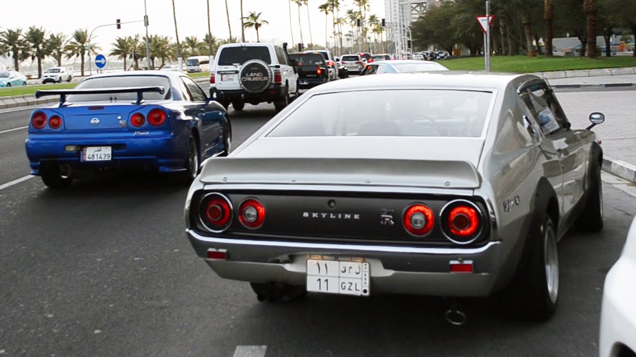 Datsun Skyline Gathering on the Corniche in Qatar