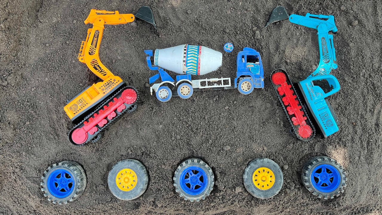Mencari dan Merakit Mobil Mobilan Truk Molen, Loader, Dump Truk, Bus Telolet, Tank Baja