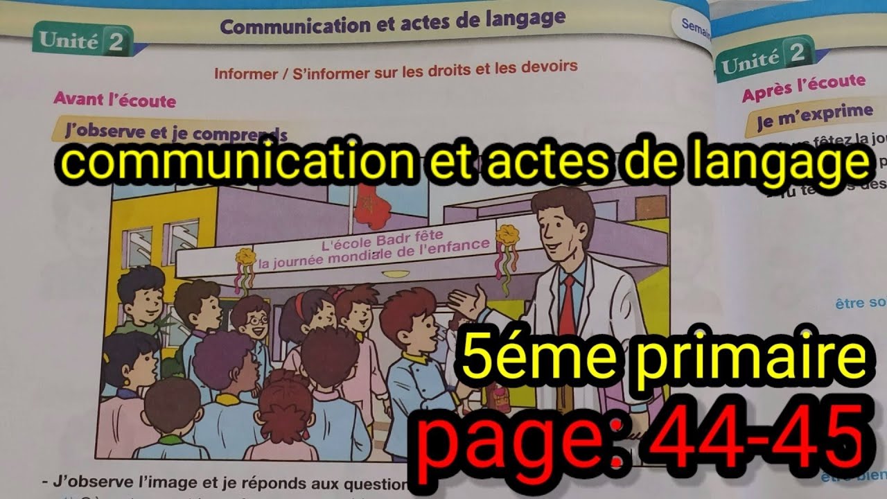 pour communiquer en Français 5aep Communication et actes de langage p: 44-45