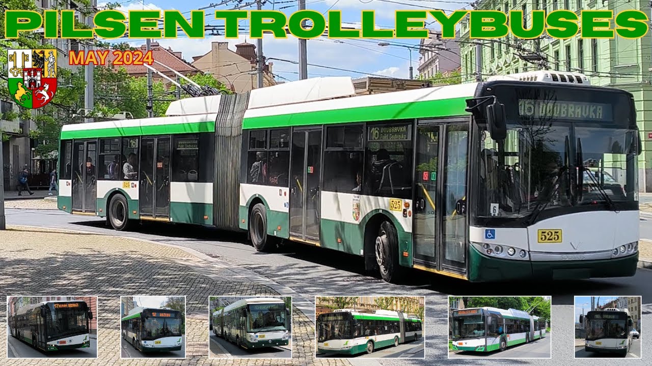 Trolleybuses 🚎 in PILSEN 🇨🇿 in May 2024 - 4K