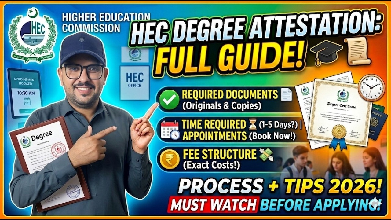 HEC Attestation Process 2026 Complete Guide | Step by Step Degree Verification, Fees, Documents Etc