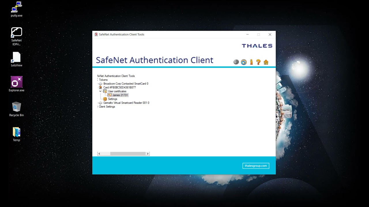 Virtual Smart Card (PKI) solution from Thales (SafeNet IDPrime Virtual)