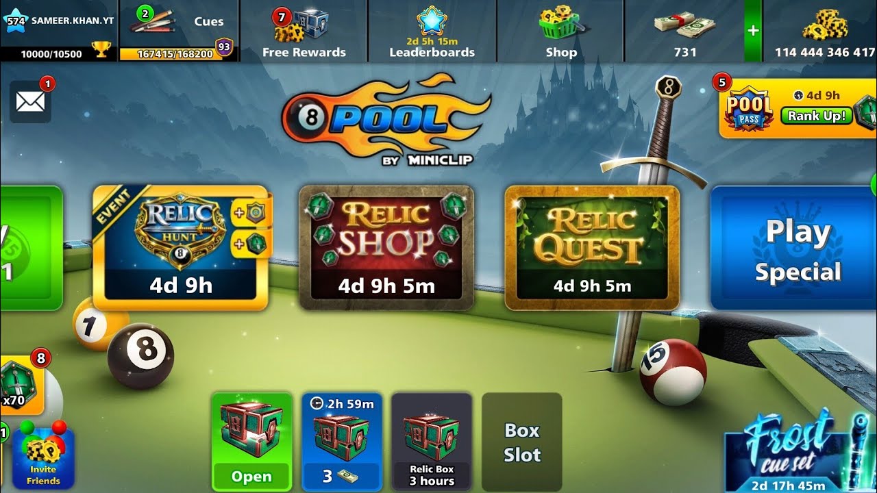 SAMEER KHAN YT IS LIVE 👉8 BALL POOL PARTY IN BERLIN OSAKA AND 100.M TBL QUEST COMPLETED👉LEAST GO