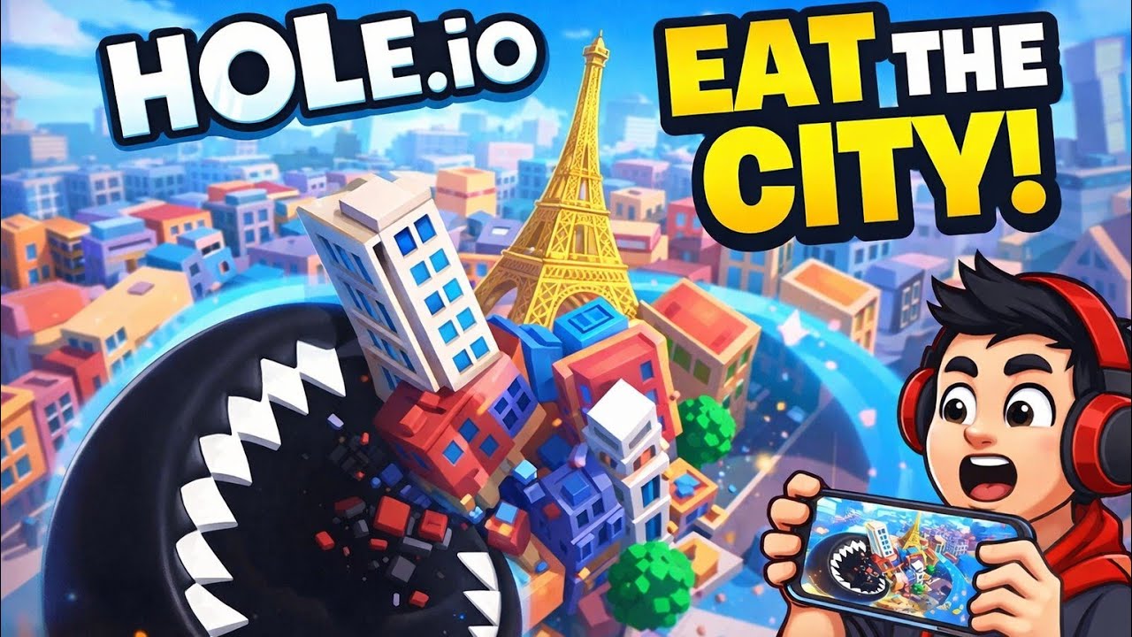 Hole.io Mein Pura Shehar Nigla! 😱 | Eat The City Gameplay Sabse Bada Black Hole Kaun? 🕳️ Hole.io #1.