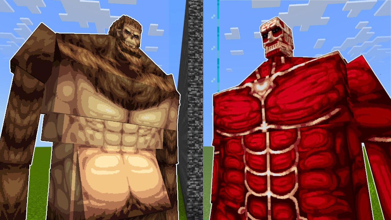 COLOSSAL TITAN vs BEAST TITAN Mob Battle In Minecraft!