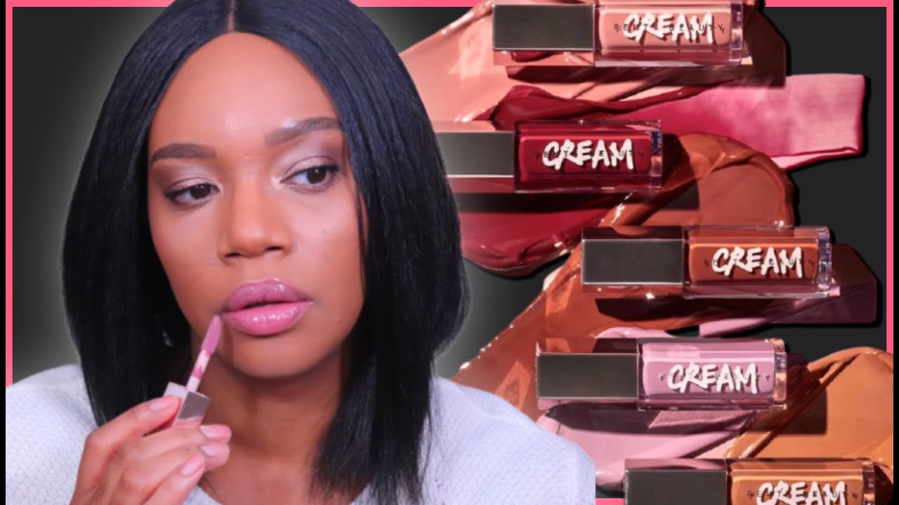 This Fenty Gloss Bomb Cream will give you Luscious Lips 👄😍 | Lip Swatches of all 5 Shades!
