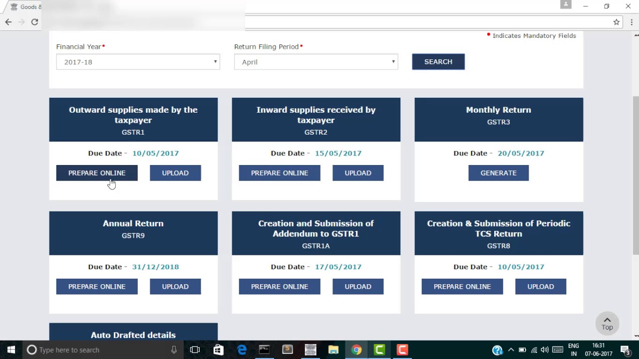 How to upload invoices in GST?