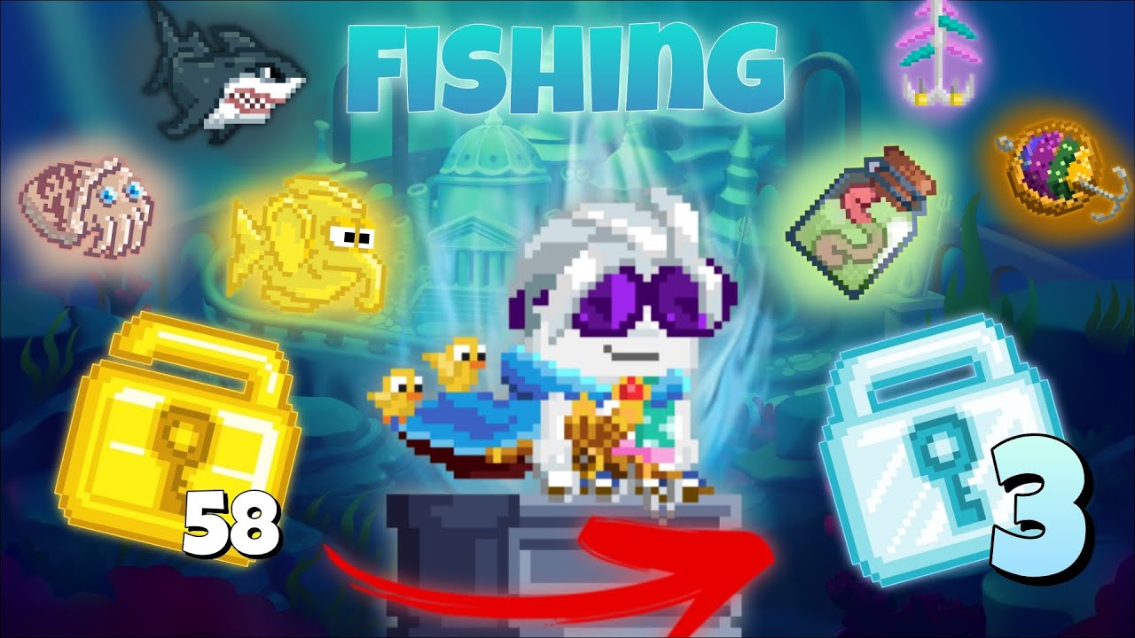 PROFIT 5X LIPAT DARI MANCING TANPA ROLE || 58 WL TO 3 DL || Growtopia Fishing🎣