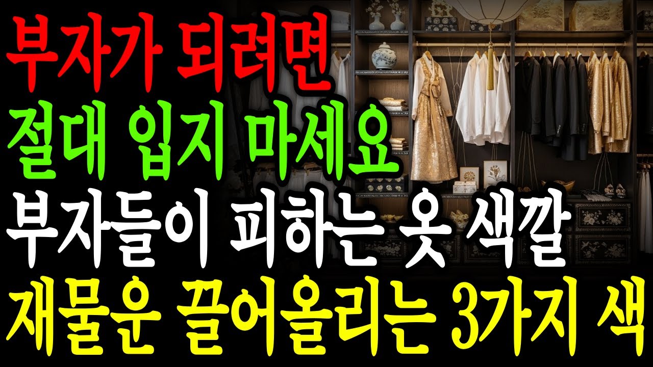 부자가 되려면 절대 입지 마세요 | 재물운을 빼앗는 옷 색깔 | 풍수 이야기 라디오 | 색채 심리