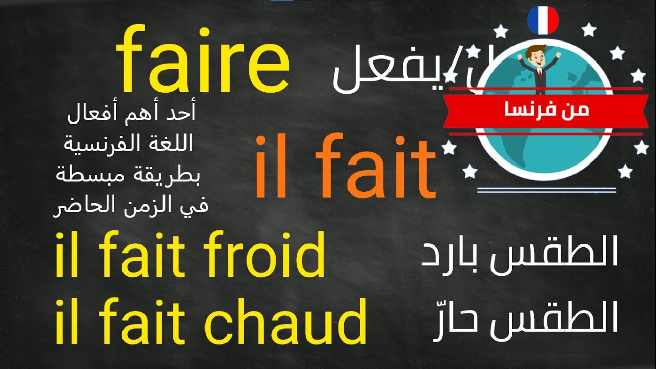 تصريف الفعل faire بالحاضر بطريقة مبسطة مع ملاحظات وتعابير مهمة